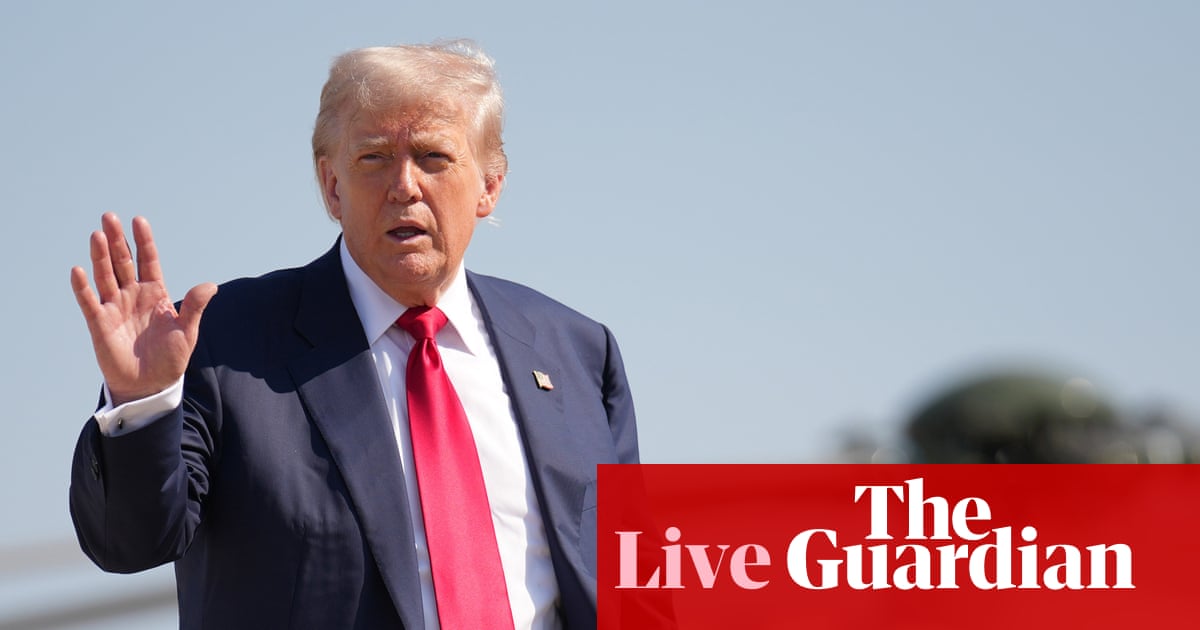 Trump says he has not thought about pardoning Ghislaine Maxwell as he departs for Scotland – live